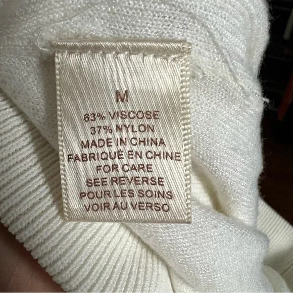 Torn by Ronny Kobo Pointelle Knit Bodycon Pencil Midi Skirt Ivory Size Medium - Picture 8 of 8